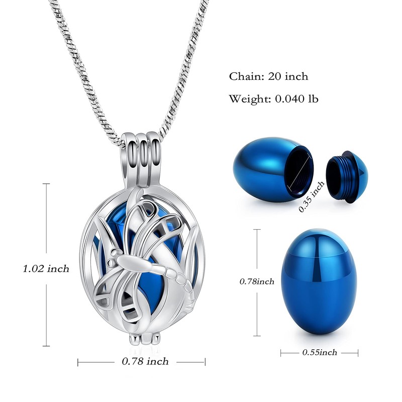 AIWENXI Dragonfly Cremation Jewelry Urn Necklaces for Ashes for Human/Pet