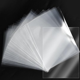 Huucozn Pack of 100 Transparent Films Cards Photo Sleeves 5 x 7 Inch (13 x 18 cm) Slip-in Album Transparent Films File Cover Postcard Sleeves Transparent Sleeves for Photo Albums Postcards Scrapbook