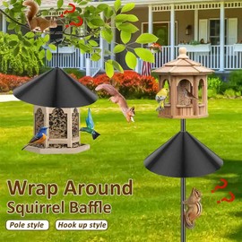 Squirrel Baffle,16in Wrap Around Bird House Squirrel Guard,Wrap Guard Squirrel Stopper Protec t Outside Hang Bird Feeders and Pole Mount from Raccoon Squirrels Rodents(Size:16inch)