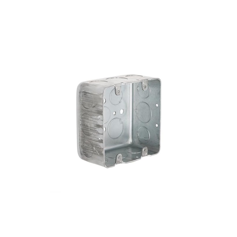 Hubbell-Raco 683 Two-Device Switch, 4-Inch. Square Box 2-1/8-Inch Deep, 1/2-Inch