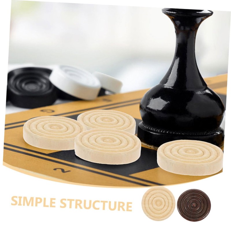 TOYANDONA Replacement Checker Pieces 72pcs Wooden Chess Pieces for Backgammon