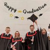 Halawawa Black Glitter Happy Graduation Banner, Class of 2023 Graduation