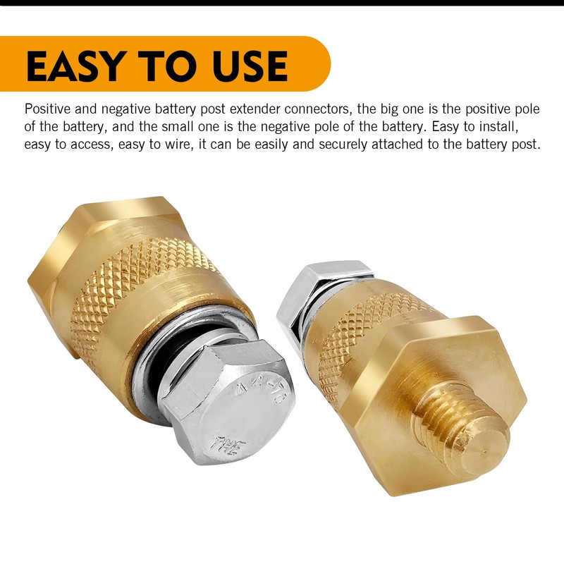 Ferianl 2PCS Car Battery Terminal Connectors Set, M8 Battery Post