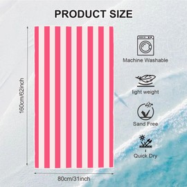 ZSYIULIA Large Beach Towel 160x90cm - Quick Dry Microfibre & Sand-Free Double Sided Design | 100% Recycled Compact Travel Towel for Yoga, Gym, Beach with Carry Bag