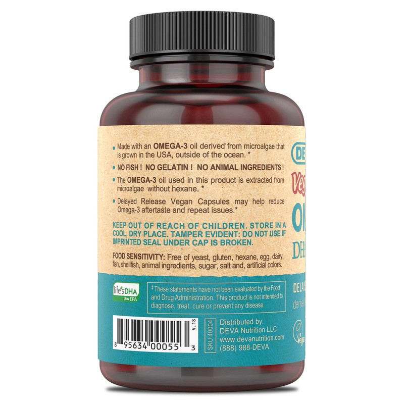 Deva Nutrition Deva Vegan DHA-EPA Delayed Release 90 Count