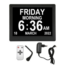 8.7inch Digital Day Calendar Clock Auto Dimming Large Display Medication Reminders Dementia Calendar Clocks 110‑240V EU Plug