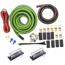 225 1/0 AWG GREEN Snakeskin 200 Amp Heavy Duty Auxiliary ANL Fuse Battery Isolator