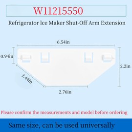 W11215550 Refrigerator Ice Extension Arm Replaces,Compatible with Whirlpool KitchenAid Jenn-Air Maytag,Refrigerator Ice Maker Shut-Off Arm Extension Replaces 230353/W11112558/PS12349375 (W11215550)