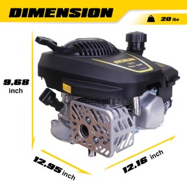 Aceup Energy Gas Engine Vertical Shaft, 4.4HP 173cc 4-Stroke OHV Gas Motor with Primer for Lawn Mower, EPA Compliant