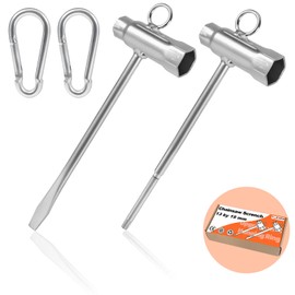 YUEARN Chainsaw Wrench, 2 Pack Chainsaw Scrench Tool with Anti-Loss Hanging Ring Compatible with Stihl Husqvarna, 13x19mm T-Wrench & T27 Screwdriver Spanner