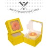 Bakepacker 4x4x2.5" Yellow Bakery Box with Window 30pcs Macaron Boxes