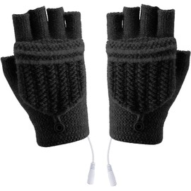 Unisex Women's & Men's USB Heated Gloves Mitten Winter Hands Warm Laptop Gloves Fingerless Gloves Heating Knitting Hands Warmer