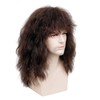 TOMIGO Brown Men's Wig with Beard and Friendship Bracelets for