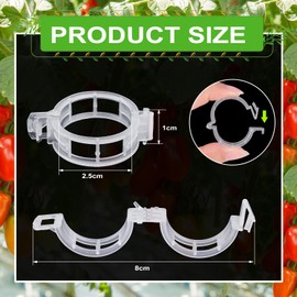 HGRGHH 300 Pcs Pflanzenclips für Kletterpflanzen, Pflanzenklammern Tomatenclips, Kunststoff Tomatenklammern für Kletterpflanzen,Wiederverwendbar, Tomaten Rankhilfe Clip für Tomaten Gurken Blumen Peas