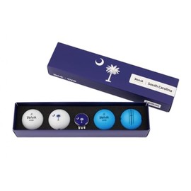 Volvik State South Carolina Pack - 4 Vivid Balls Pack (2 Blue & 2 White) with a Clip Ball Marker