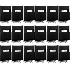 Tisancy 18 Pcs Student Chair Pockets 19 x 15 Inch Classroom Chair Bag Seat Storage with Name Tag, Back Sacks with 6 Pockets for Classroom, School, Home, Group Team Organizers(Classic Color)