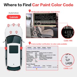 Carhoo 202 Black Onyx Compatible with Lexus Exact Match Touch Up Paint Pen - 0.56 Fl Oz (16ml)