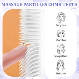 Qiyuda Self Cleaning Hair Brush, Retractable Bristles Easy to Clean Anti Static Massage Hairbrush, Easy Hair Removal and Cleaning (purple)