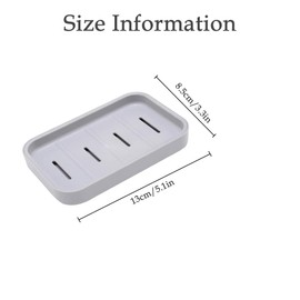 Senshuomy Soap Box, Soap Dish, Soap Dishes for Bathroom, Plastic Draining Soap Dishes, Plastic Draining Soap Dishes, Keep Soap Dry, for Shower Bathroom Kitchen Easy Cleaning (Grey)