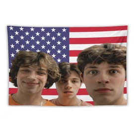 DOBOER Sturniolo Triplets Teens Tapestry for College Dorm, Bedroom And Living Room 40"x60", Funny Triplets USA Flag Wall Tapestries Hanging for Home Decor Gifts