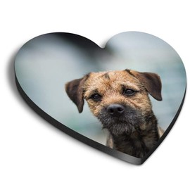 1 x Heart MDF Magnets - Border Terrier Dog Puppy 15548