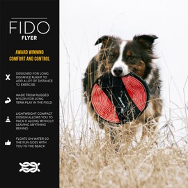 EzyDog Fido Flyer Dog Disc Frisbee Toy - Heavy Duty Nylon-Reinforced Webbing for Durability - Lightweight and Perfect for Fetching, Running and Exercise - Designed for Small, Medium and Large Dogs