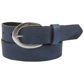 fashionchimp Basic Women's Belt Made of 100% Genuine Leather, Shiny Belt Clasp, Width Approx. 2.8 cm, Made in Germany, Cobalt-althea