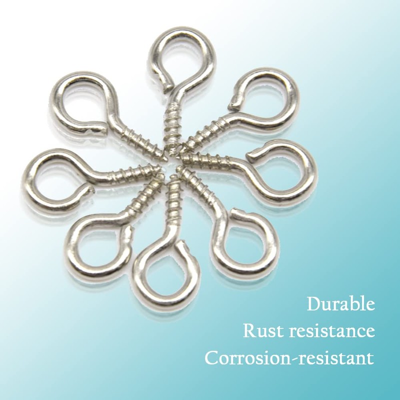 Hocansen 300 Pieces Eye Pins 13x6mm Small Screw Eye pins
