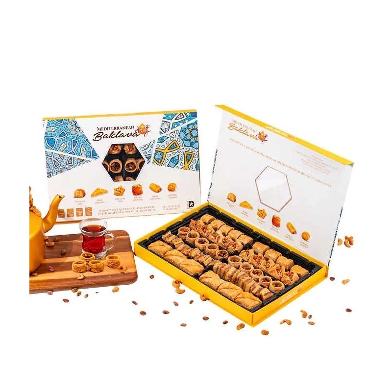Mediterranean Handmade Baklava Honey Pistachio Cashew 1.98 lbs Kosher Certified