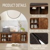 DINZI LVJ Shoe Bench, Entryway Storage Bench with Doors, Cushion,