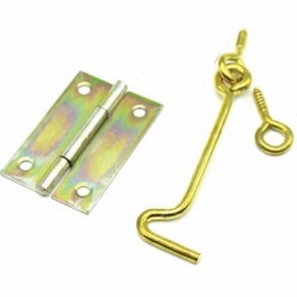 Aori-jeong Door Lock Device (2 Pcs) & Hinge (3 Pcs) Set Door Safety Latch 3ea