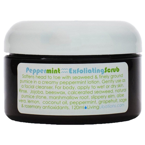 Living Libations - Organic/Wildcrafted Peppermint Exfoliating Scrub (4 oz / 120 ml)