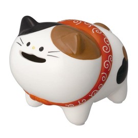 Deco Corporation PK-47581 Harapeko Money Box, Mikenko, Size (W x D x H): 3.8 x 4.4 x 3.4 inches (9.8 x 11.2 x 9.4 cm)