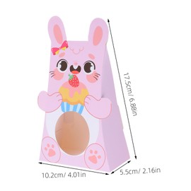 Operitacx 10pcs Boxes Easter Candy Box Candy Containers Egg Hunt Basket Container Single Cupcake Holder Gable Boxes Easter Cupcake Holders Individual Bunny Treat Boxes Pink Paper