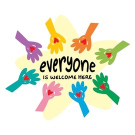 (3PCS) Everyone is Welcome Here Sticker for Water Bottles, Car Sticker, Book Sticker (3 Inches)