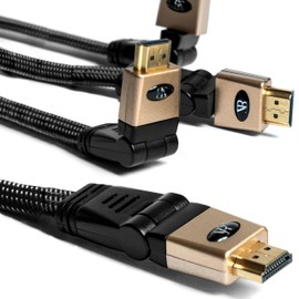 HDMI Cable, Japan's First Ultra High Speed, 4K60Hz, Flat-screen TV, Wall Mounted, L-Shaped Cable, Flat Shape, High Speed, Steel Shooting, Video Recording, Monitor Connection,