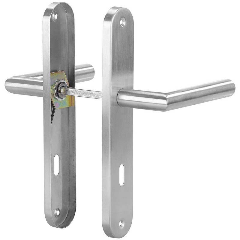 AGT Door Handle: Modern Stainless Steel Door Fitting Set, 2