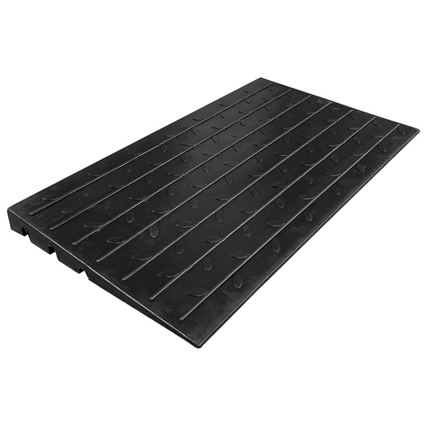 Electriduct 2.5" Non Slip Rubber Threshold Ramp for Wheelchair Accessibility, Mobility Scooters, Power Chairs, Home, Steps, Stairs, Doorways, Curbs with 3 Channels Cord Cover