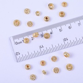 Tyqour 80 Pcs Gold Spacer Beads for Jewelry Making Bracelet Necklace Crafts Zinc Alloy Loose Beads with 8 Styles for DIY