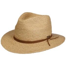 Stetson Classic Traveller Raffia Hat - Natural Colour Hat - Summer Sun Hat with Leather Strap - Unisex - Spring/Summer, natural