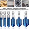 KEWAYO 6 PCS Countersink Drill Bit Set, 1/4" Hex Shank