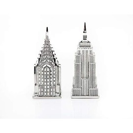 Godinger Empire State and Chrysler Building Salt and Pepper Shakers, Red