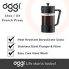 Oggi Borosilicate Glass French Press Coffee Maker (34oz)- 8 Cup