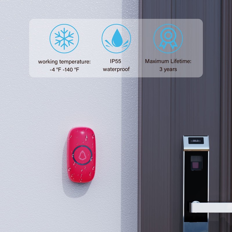 SECRUI Wireless Doorbells for Home, Classrooms, Apartments, Businesses, etc. Easy