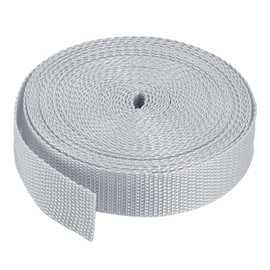 MECCANIXITY Lightweight Polypropylene Webbing Strap 1" 10 Yards Silver Grey Strapping Band for Outdoor