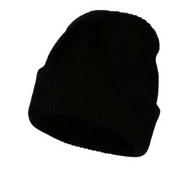 Unisex Black Knit Beanie for Cold Weather