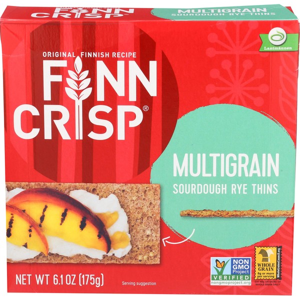 Finn Crisp Multigrain Sourdough Rye Thins Crispbread, 6.2 Ounce Box (Pack of 9) (1)