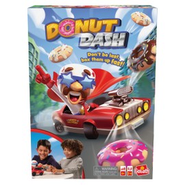 Goliath Donut Dash Game - Race to Pick Up Matching Donuts, Racecar Does Real Donuts On Table Or Hard Floor - Ages 4 and Up, 2-4 Players