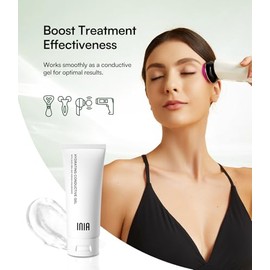INIA Conductive Microcurrent Gel for Face, Neck & Body Devices | Microcurrent Gel with Hyaluronic Acid, Anti-Aging & Skin Tightening for Women and Men, Fast-Absorbing, 10.56 Fl Oz
