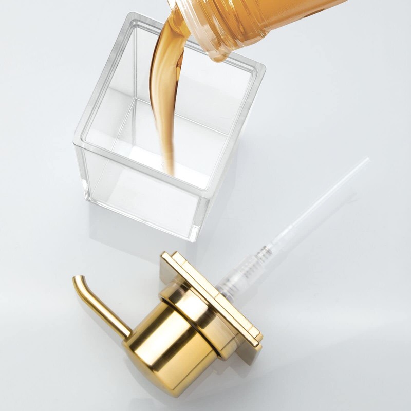 mDesign Rectangle Plastic Refillable Liquid Soap Dispenser Pump Bottle for